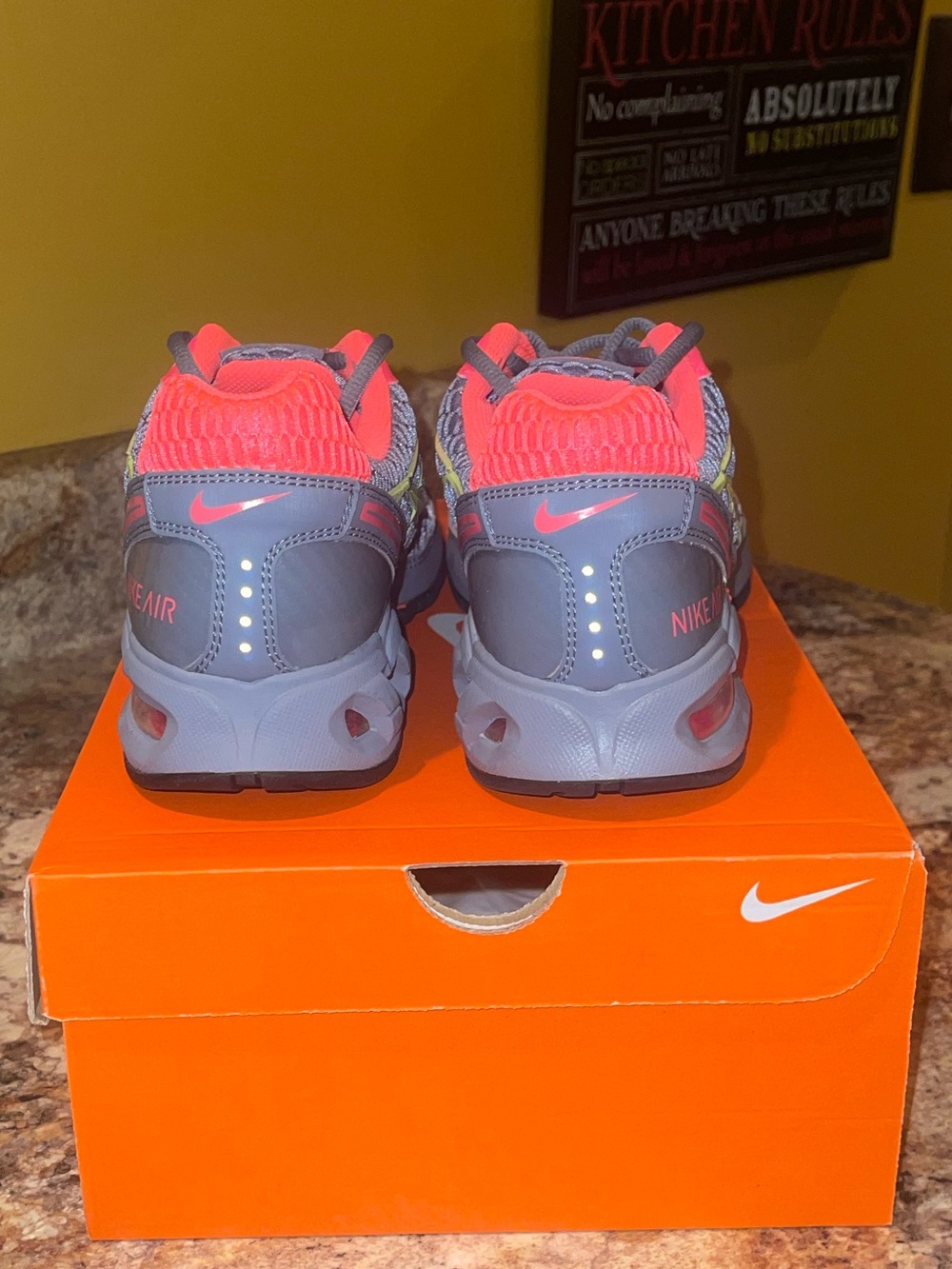 Nike Gray and Citrus Women's Running Sneakers - Picture 5 of 6
